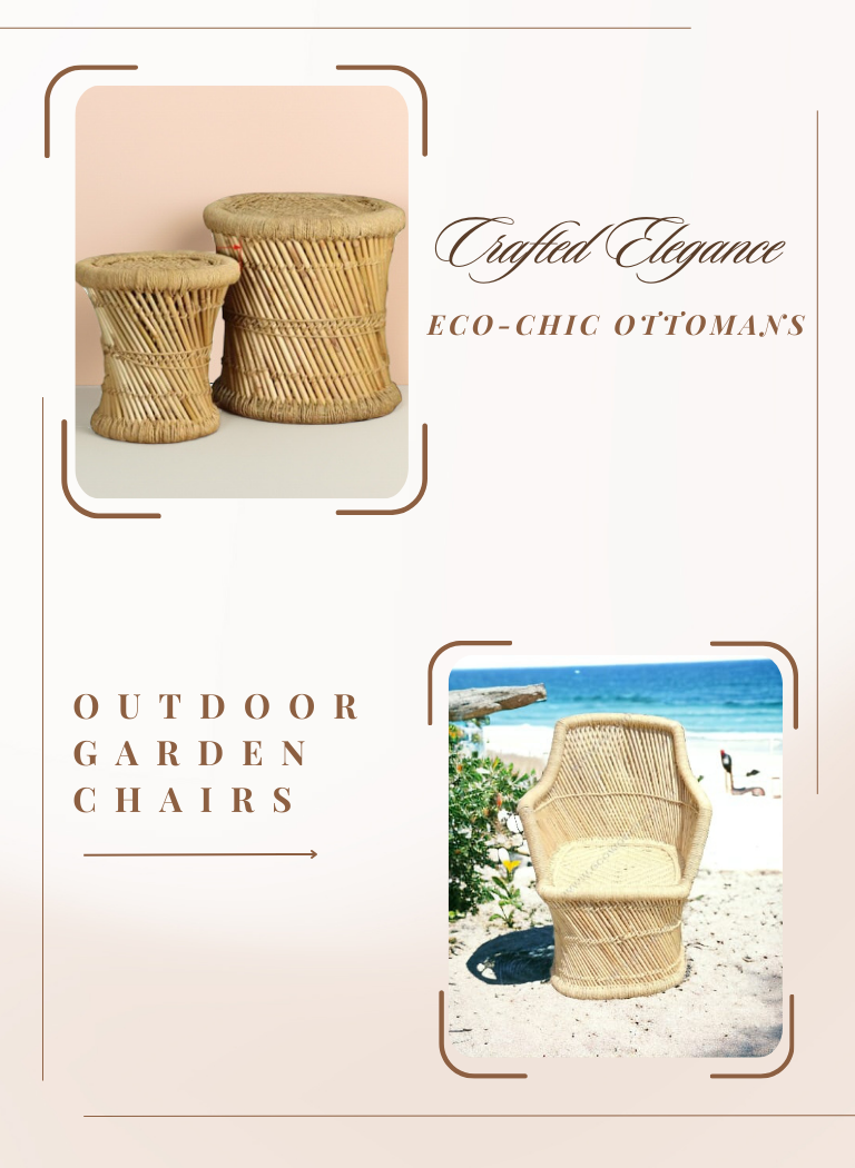 Handicradt Ottoman and Chairs